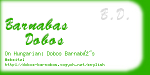 barnabas dobos business card